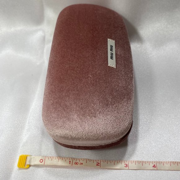 Miu Miu Sunglasses Case, Pink Velvet Clamshell,Boxed, Gray Cloth, Drawstring Bag - Picture 8 of 12